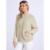 Jess by Meiko Women's Oversized Dropped Shoulder Cable Knit Hooded Sweater - 2 of 4