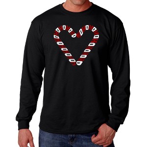 LA Pop Art Candy Canes - Men's Word Art Long Sleeve T-Shirt - 1 of 4