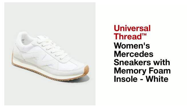  Women's Mercedes Sneakers with Memory Foam Insole - Universal Thread™ White, 2 of 25, play video