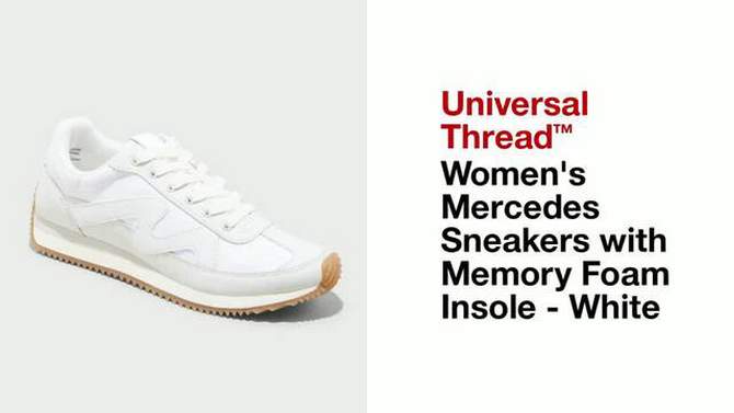  Women's Mercedes Sneakers with Memory Foam Insole - Universal Thread™ White, 2 of 24, play video