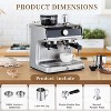 Espresso Machine with Built-in Grinder, 20 Bar Pressure Coffee Maker with Steam Wand, 2.8L Water Tank, 30 Grind Settings for Cappuccino Latte, Silver - 2 of 4