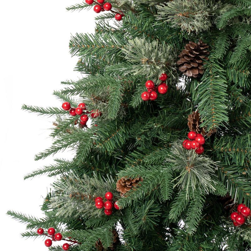 National Tree Company First Traditions Unlit Virginia Pine Artificial Christmas Tree with Berries & Pinecones, 4 of 5