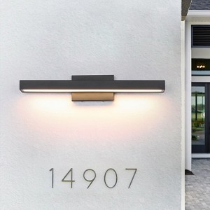 Rennnsan Cymira 23" W Hardwired Liner Industrial LED Dimmable Black Wall Sconce in Sharp Corner - 1 of 4