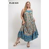 Slickblue Floral and Aztec Print Drop Down Maxi Dress with Spaghetti Straps in Blue for Summer and Beachwear, Size XL-2XL - 3 of 4