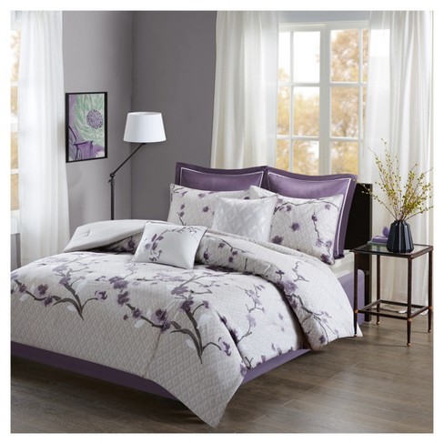 Purple Sakura Cotton Comforter Set King 8pc Target