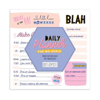 Undated Make it Happen Daily Desktop Note Block for Productivity and Lists - The Time Factory