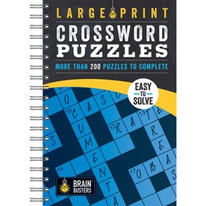 Large Print Crossword Puzzles Blue - (Brain Busters) by  Parragon Books (Spiral Bound) - 1 of 1