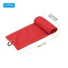 Unique Bargains Super Absorbent Waffle Pattern Tri-Fold Golf Towels with D Clips 2 Pcs - 2 of 4