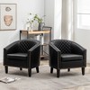 KINWELL Set of 2 PU Faux Leather Club Armchair with Nailheads - 4 of 4