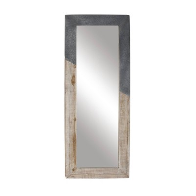 Farmhouse Wood Rectangle Decorative Wall Mirror Beige - Olivia & May