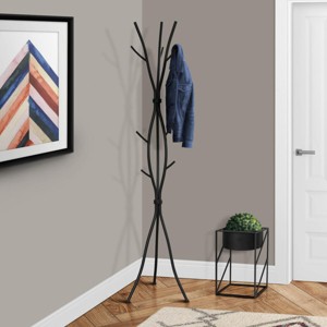 SEVOBAL Freestanding Coat Rack Hall Tree with 11 Hooks and Tree Branch Design for Entryway and Bedroom, Black, 18.5"*18.5"*74" - 1 of 4