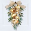 Collections Etc LED Lighted Silver & Gold Ornament Hanging Swag - 2 of 2