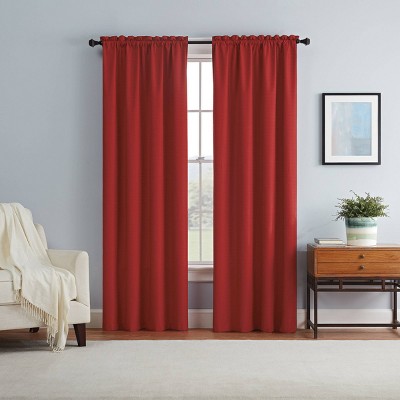 1pc 42"x84" Blackout Braxton Thermaback Window Curtain Panel Red - Eclipse