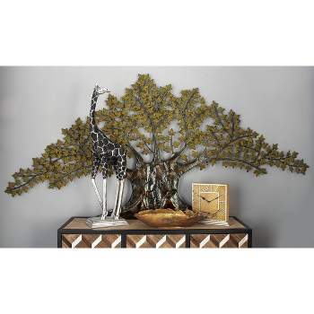 Metal Tree Indoor Outdoor Wall Decor with Leaves - Olivia & May