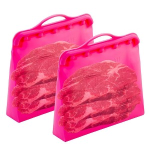 Reusable Silicone Food Storage Bags 2 Pack, Half Gallon Bags, Dishwasher and Microwave Safe, Plastic & BPA Free by Innovative Technology Products Corp - 1 of 4