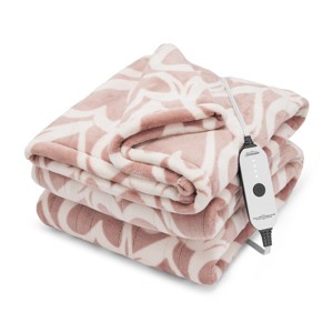 Sunbeam 50"x72" Electric Throw Nordic Velvet Faux Shearling Extra Long Heated Blanket - 1 of 4