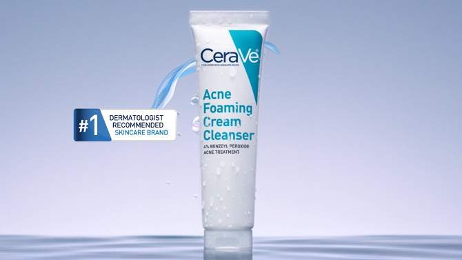CeraVe Acne Foaming Cream Face Cleanser, Acne Treatment Face Wash - Fragrance-Free - 5oz, 2 of 18, play video