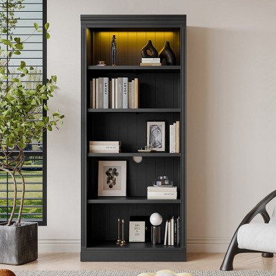 NicBex Bookshelf Storage Rack Bookcases with Door Cabinet for Living Room Home Office