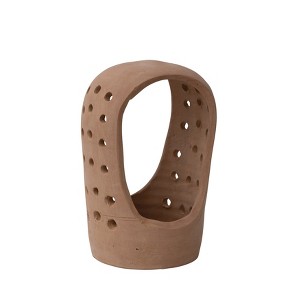 Storied Home Handmade Terracotta Candle Holder with Cutouts - 1 of 4