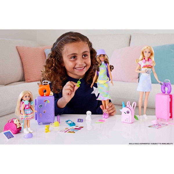 Muñeca Chelsea y Set de Viaje con Accesorios y Cachorro, Juguete Barbie 2