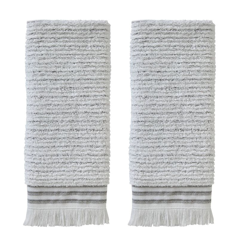 2pc Subtle Striped Hand Towel Set Gray - SKL Home, 1 of 6