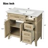 INFURNIC Vanity Tables, Elegant and Functional Bathroom Cabinet with Ceramic Sink for Organized Storage Solutions, Beige, 18.3"*36"*34" - 3 of 4
