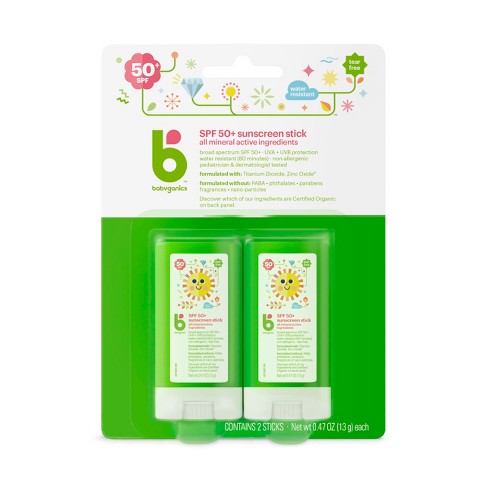 sunscreen babyganics stick 2ct spf mineral target