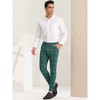 Lars Amadeus Men's Slim Fit Flat Front Zipper Dress Plaid Pants - image 4 of 4