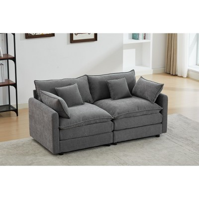 NicBex Couches for Living Room Modular Sectional 2-Seater Sofa Modern Upholstered Sofa Couch with Cushion Pillows for Bedroom Apartment, Grey