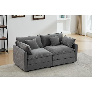 NicBex Couches for Living Room Modular Sectional 2-Seater Sofa Modern Upholstered Sofa Couch with Cushion Pillows for Bedroom Apartment, Grey - 1 of 4