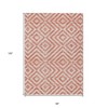 Salmon And Ivory Geometric Washable Indoor Outdoor Area Rug - 3 of 4