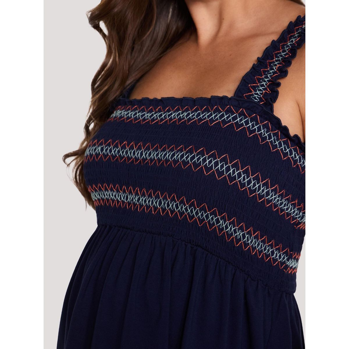 Women's Smocked Embroidery Babydoll Tank | Motherhood Maternity - thumbnail 10