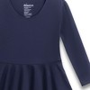 Mightly Toddler Fair Trade Organic Cotton Solid 3/4 Sleeve Twirl Dress - 3 of 3