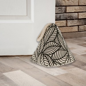 Evideco French Home Goods Jungle Print Cotton Weighted Door Stop – 2.3 lbs, Decorative & Functional with Handle, Available in White & Black - 1 of 4