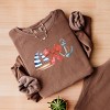 Simply Sage Market Coquette Ship Anchor Lightweight Garment Dyed Sweatshirt - S - Espresso - 3 of 4