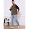 INSPIRE CHIC Men's Raglan Long Sleeve Tee Shirt Casual Henley T-Shirts - 2 of 4