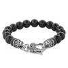 Crucible Men's 10mm Polished Stone Bead Bracelet with Antiqued Stainless Steel Clasp - 3 of 4