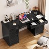 Whizmax Executive Desk with Drawers, 55" Computer Desk with Power Outlets and Cabinet, Wood Home Office Study Writing Desk - image 2 of 4