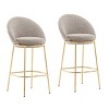 Counter Height Barstools Set of 4,Cafe Barstools with Metal Frame and Upholstered Round Seat,Modern Metal Kitchen Island Bar Chairs-Coolbibila - 2 of 4