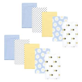 Hudson Baby Infant Girl Cotton Flannel Burp Cloths, Daisy Bee, One Size