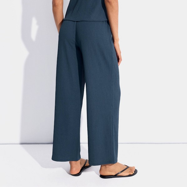 Pantalones de Pierna Ancha Texturizados de Cintura Baja, Relaxed Fit - Wild Fable™ 5