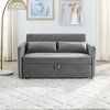 VASIP 3-in-1 Velvet Sleeper Sofa Bed w/USB, Adjustable Pull-Out Bed, 2 Lumbar Pillows & Side Pocket - Convertible for Living Room - 4 of 4