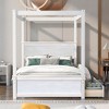 NicBex Full Size Solid Wood Bed Frame with Wood Canopy & Drawers/Trundle,Modern Platform Bed for Bedroom,No Box Spring Needed - 2 of 4