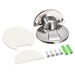 Unique Bargains Zinc Alloy Magnetic Door Stopper with Self Adhesive and Screw Mount 2 Pcs - 1 of 4