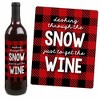 Big Dot of Happiness Prancing Plaid - Christmas and Holiday Buffalo Plaid Party Decorations for Women and Men - Wine Bottle Label Stickers - Set of 4 - 4 of 4