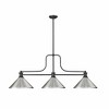 Melange 3-Light Linear Billiards Pendant - Matte Black Steel, Dimmable, 52" Length - 4 of 4
