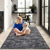 Modern Abstract Washable Rug - Thin Foldable Non-Slip TPR Backing Soft Low Pile Non-Shedding Carpet for Living Room Bedroom Minimalist Floor Mat - 2 of 4