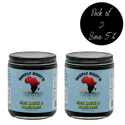 Deeply Root'd 8 oz Jerk Sauce & Marinade - Pack of 2