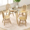 Tangkula 5 PCS Dining Set for 4 Round Table w/ 4 Chairs Solid Rubber Wood Frame Modern - 2 of 4