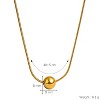 Women's Gold - Toned Titanium Steel Snake Chain Necklace with Ball Pendant - 4 of 4